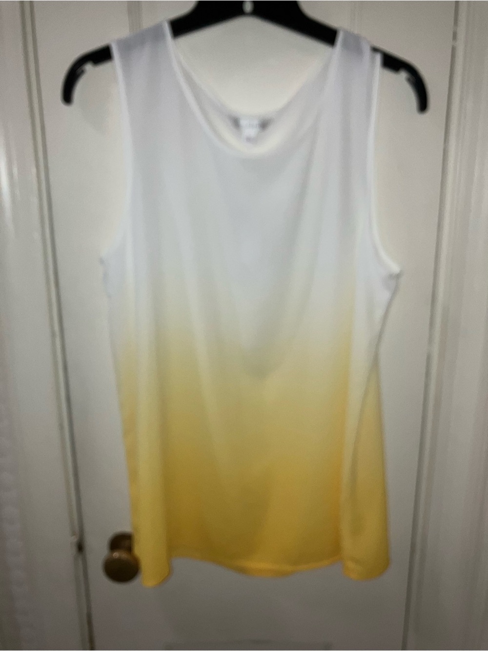 Charming Charlie White to Yellow Ombre Sleeveless Tank